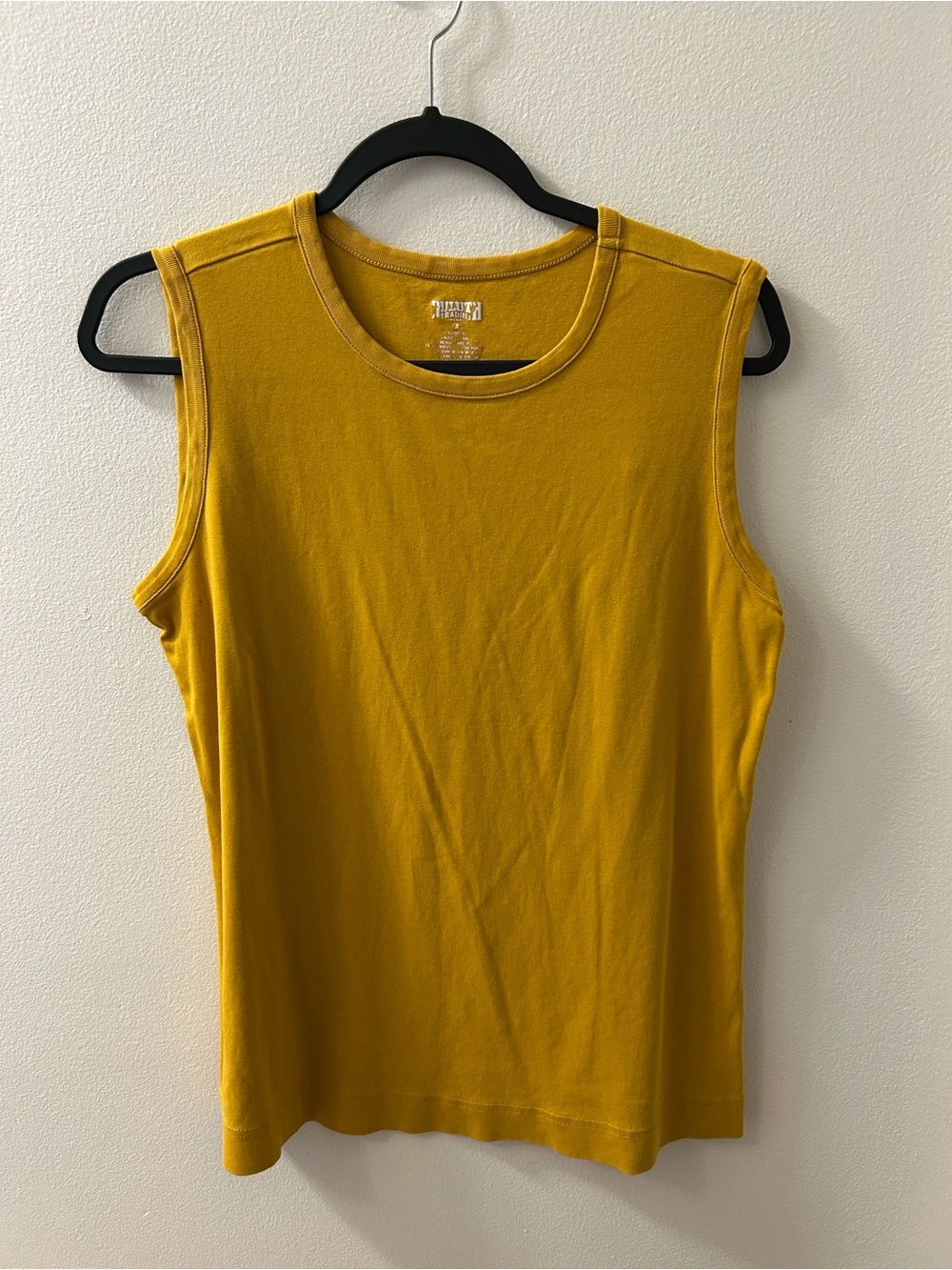 Duluth Trading Co Mustard Yellow Sleeveless Crewneck Tank